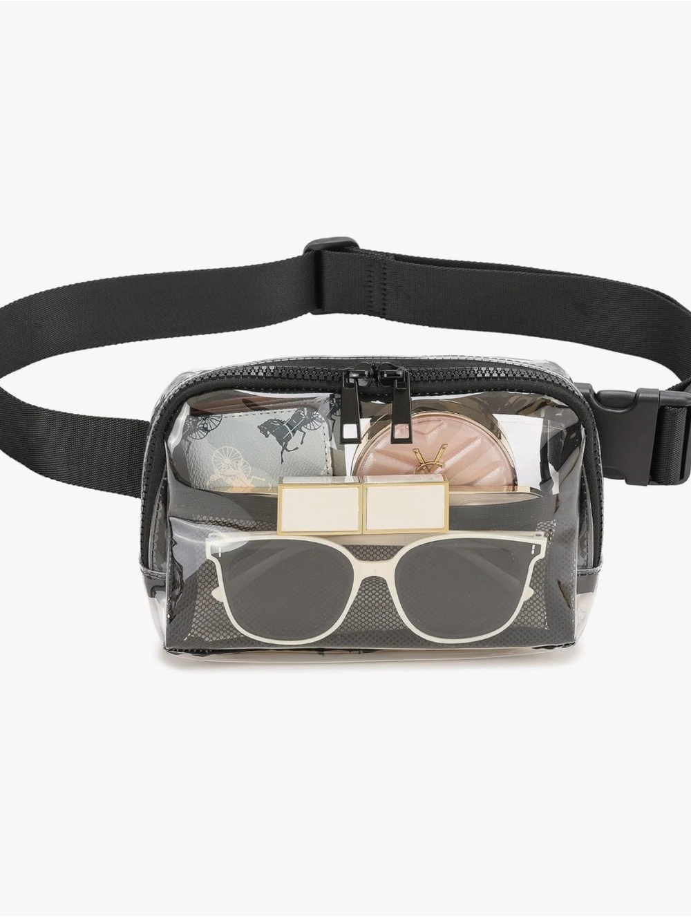 Clear Black Fanny Pack Belt Bag